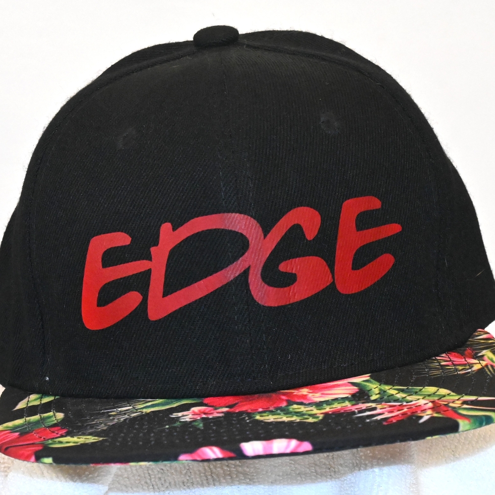 Baseball "EDGE" cap Hawaiian themed 7"wide adjust Back Strap